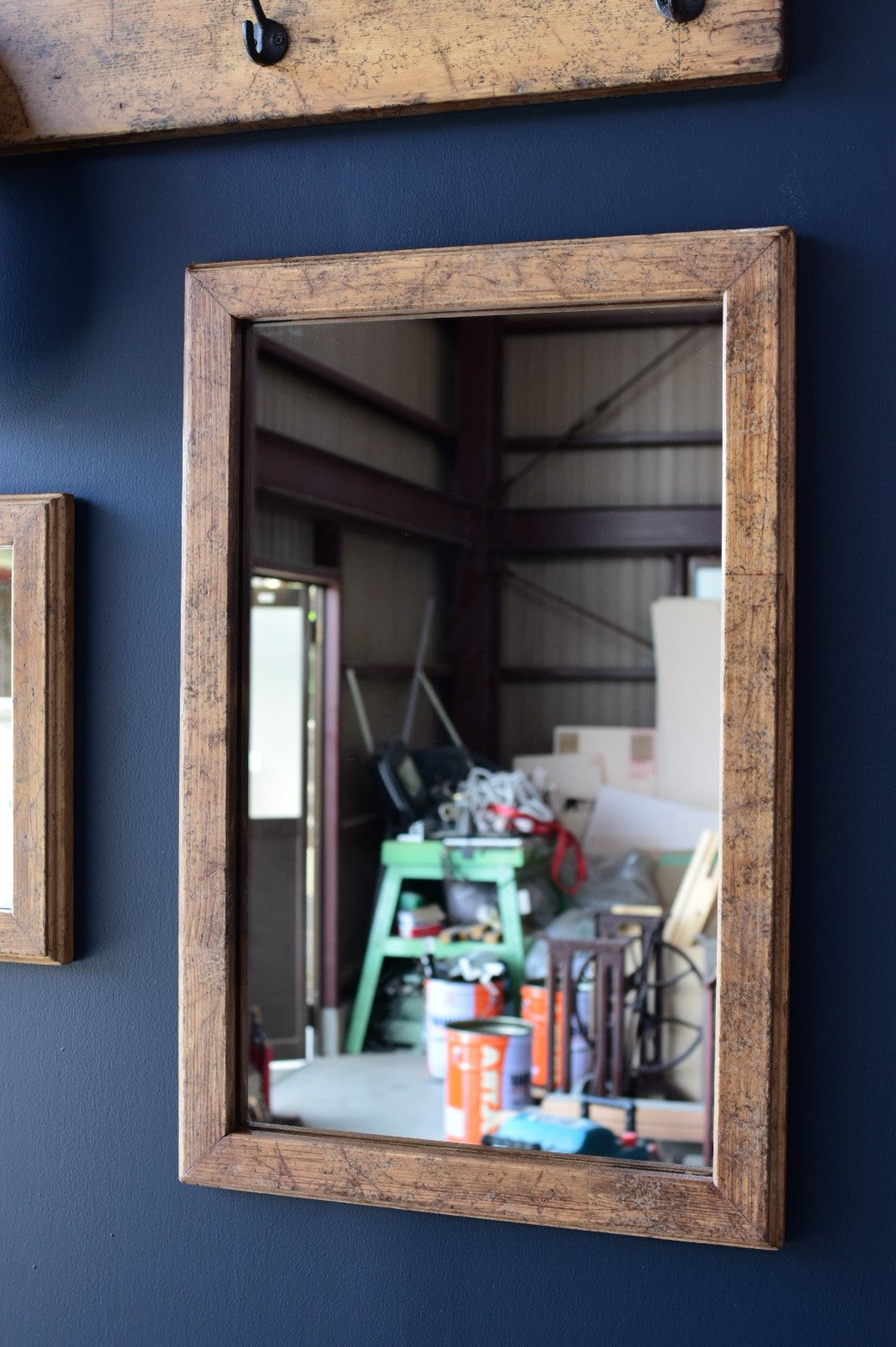 洗面所サイズ/エイジング塗装ミラー/medium brown/60cm*40cm