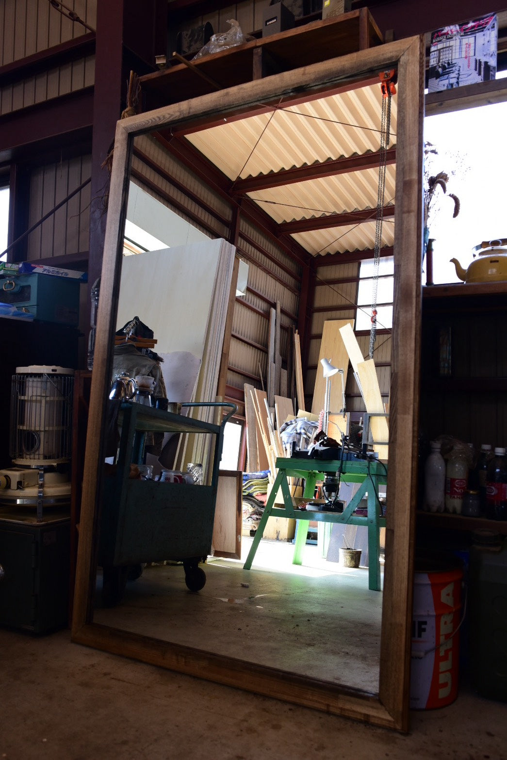 二人横並びで使える特大サイズの姿見　