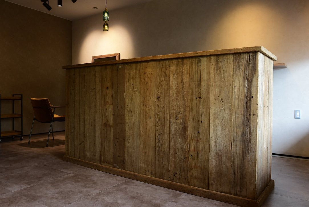 有機的な古材カウンター　オーダーメイド　　