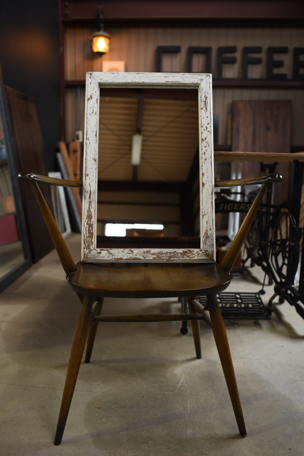 ハードダメージ加工/shabby　chicミラー/60㎝×40㎝