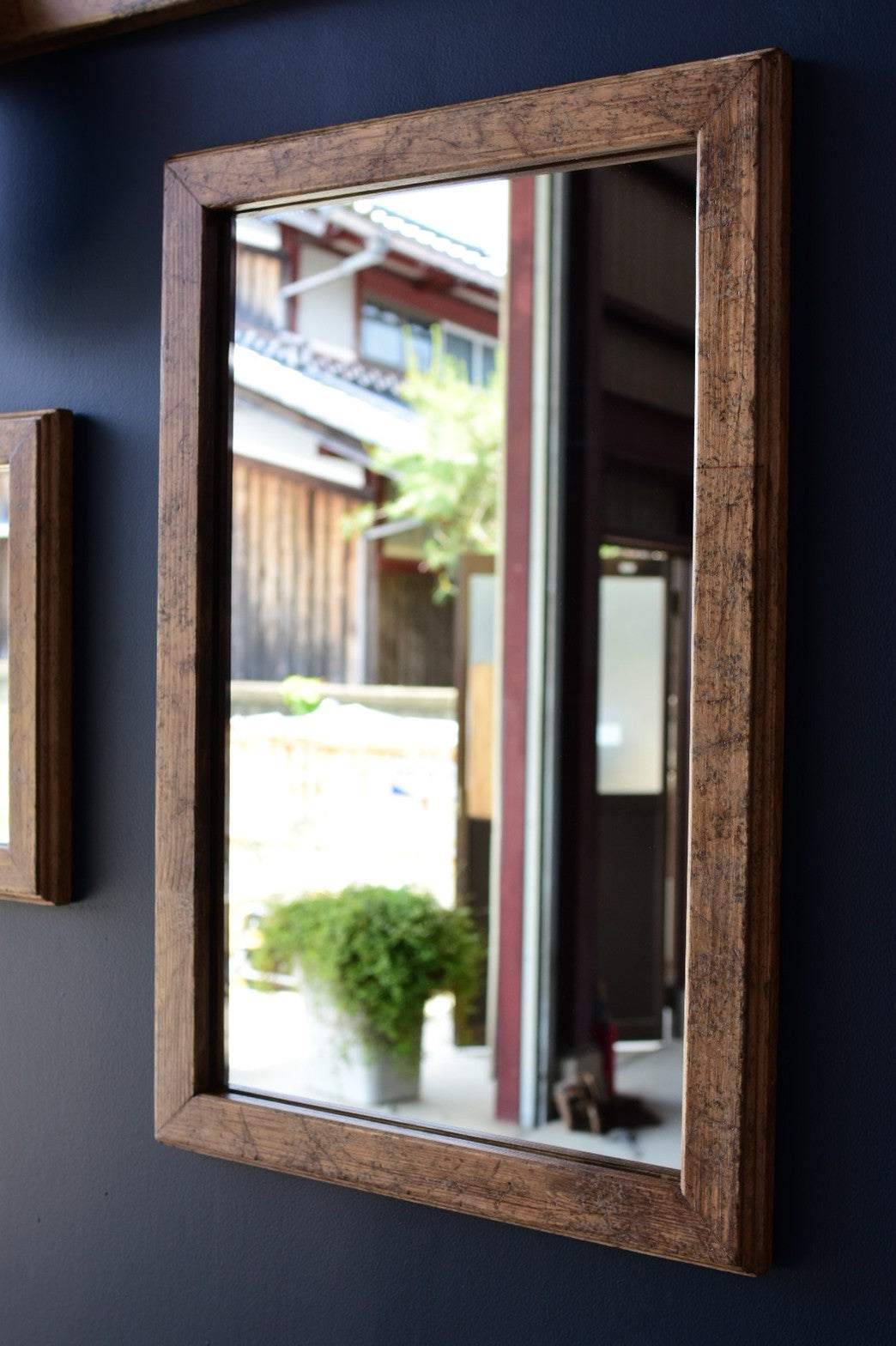 洗面所サイズ/エイジング塗装ミラー/medium　brown/60cm*40cm