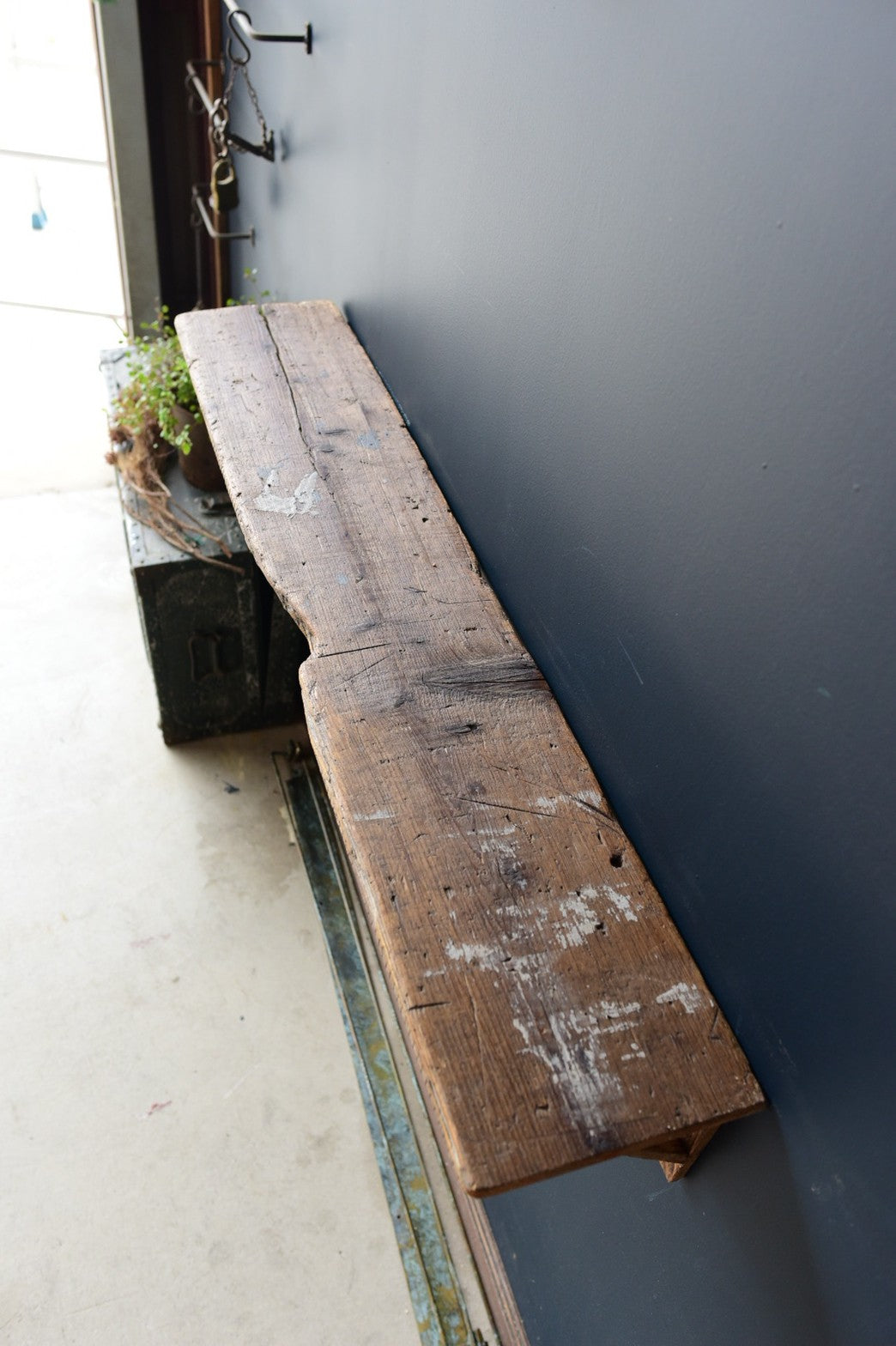 古材のウォールシェルフ（木製固定具タイプ）　