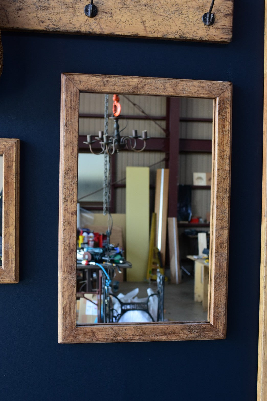 洗面所サイズ/エイジング塗装ミラー/medium　brown/60cm*40cm