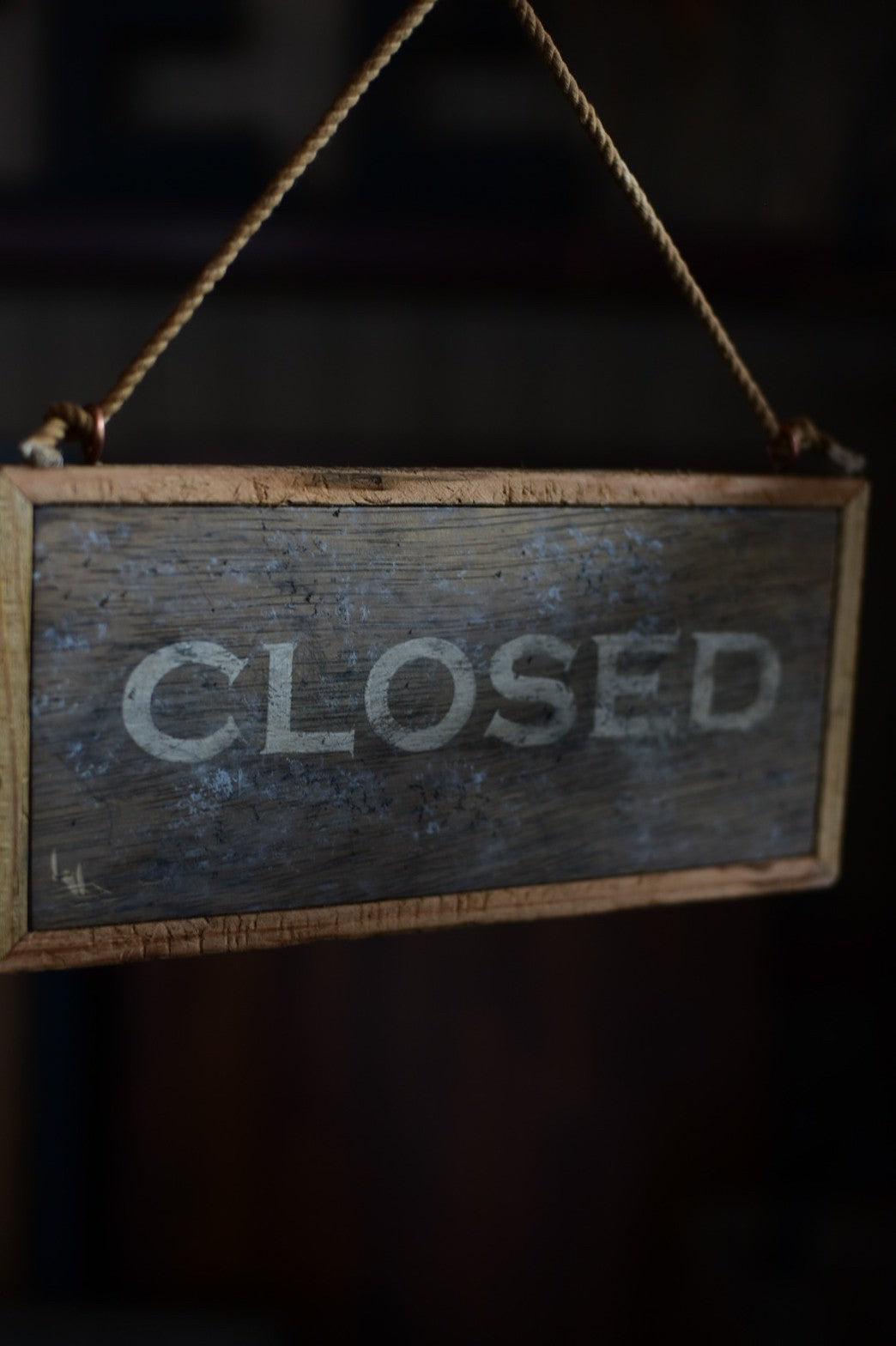 手書きsign×ハードエイジング塗装/OPEN & CLOSE看板