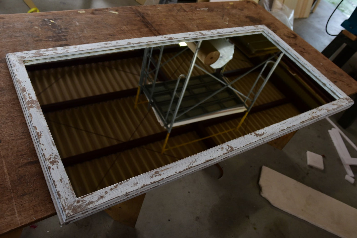 ハードダメージ加工/shabby　chicミラー/65㎝×130㎝