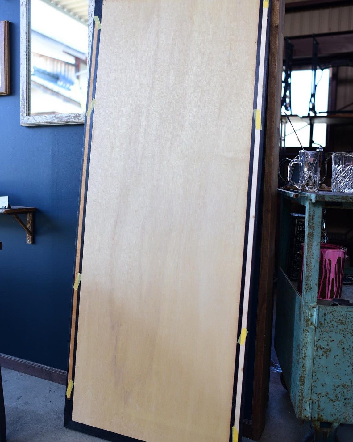 都会のインテリアに合う姿見/black & grayフレームミラー　　